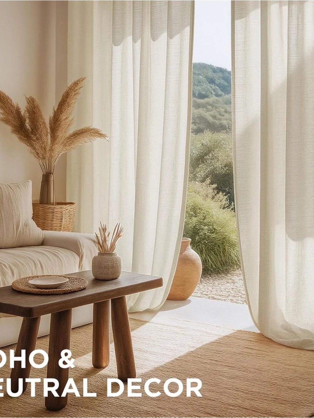 Neutral Cream Sheer Curtains - Home Accents